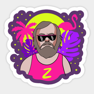 Slavoj Zizek 80s Vaporwave Portrait Sticker